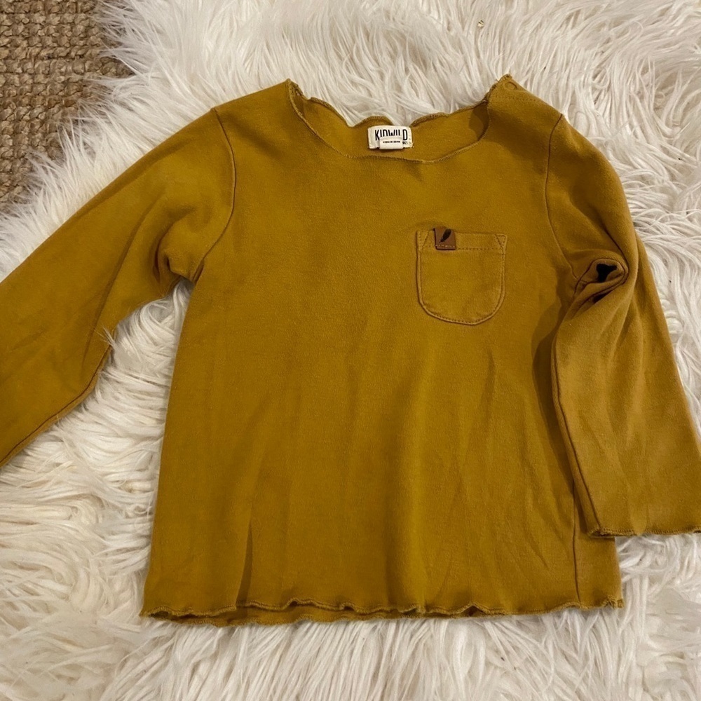 KIDWild top long sleeve organic mustard 12/18 months